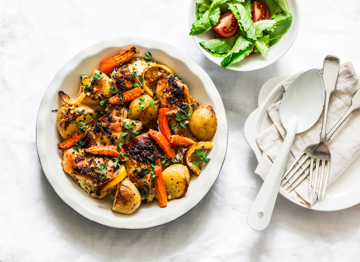 Provencal chicken in white wine, lemon and thyme